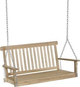 VivaGarden Dondolo da Giardino 2 Posti in Legno Dimensioni 119x65x61 cm colore Naturale