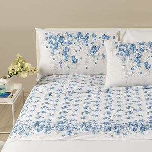 Completo Lenzuola In Cotone Myosotis Matrimoniale Caleffi Aria Di Luna Bluette Caleffi