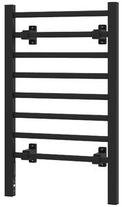 HOMCOM Scaldasalviette Elettrico da Terra o Parete 150W con 8 Barre e Timer 2-4 Ore, 53x35x90 cm, Nero