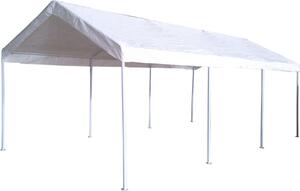 VivaGarden Gazebo Auto Tenda Garage Moto Bici 6x3 mt in Poliestere e Acciaio colore Bianco