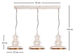 Brilagi - Lampadario a catena PYRONIC 3xE27/40W/230V crema/patina