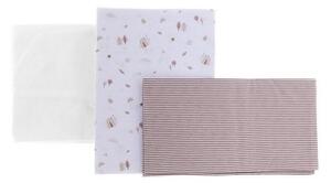 Cambrass Lenzuola Lettino / Culla Neonato Set in 100% Cotone: Lenzuolo Sopra 80x120 cm / Lenzuolo Sotto / Federa colore Beige - Greeny