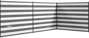 VivaGarden Paravento da Spiaggia Pieghevole Frangivista in Poliestere con Barre in Acciaio 540x150 cm colore Grigio
