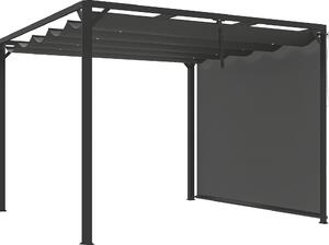 VivaGarden Pergola da Esterno 3x3 m in Acciaio/Poliestere colore Grigio Scuro