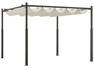 VivaGarden Pergola da Esterno 3x3 m in Metallo/Poliestere colore Bianco Crema