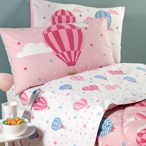 Completo Lenzuola In Cotone Star Singolo Caleffi Kids Ragazza Rosa Caleffi