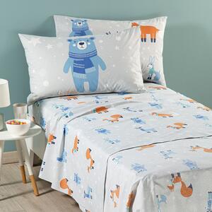 Completo Lenzuola In Cotone Teddy Singolo Caleffi Kids Ragazzo Ghiaccio Caleffi