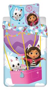 Biancheria da letto per bambini in cotone per letto singolo 140x200 cm Gabby's Dollhouse "Balloon" - Jerry Fabrics