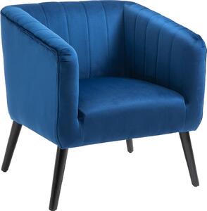 DecHome Poltrona Stile Scandinavo in Tessuto Velluto Dimensioni 71x49x94 cm colore Blu
