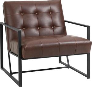 DecHome Poltrona Stile Industriale in Ecopelle Dimensioni 62x74x78 cm colore Marrone - Barcellona