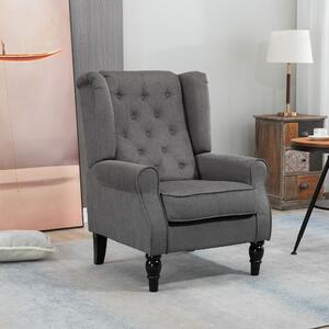 DecHome Poltrona Vintage in Tessuto Dimensioni 74x86x102 cm colore Grigio