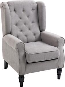 DecHome Poltrona Vintage in Tessuto Dimensioni 76x86x108 cm colore Grigio