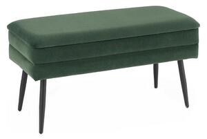 Panca con vano portaoggetti VELVA 37x78 cm verde/nero