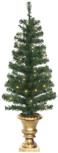 HOMCOM Albero di Natale Artificiale da 120cm con 60 Luci LED e 140 Rami per Interni, Verde