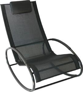 VivaGarden Sdraio a Dondolo da Giardino in Acciaio Dimensioni 105x62x88 cm colore Nero