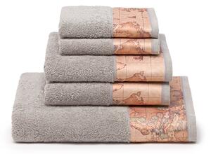 Set Asciugamani In Spugna In Cotone Geo Classic Standard Alviero Martini 1A Classe Geo Grigio Caleffi