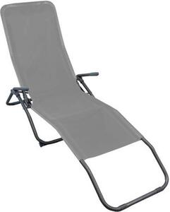 VivaGarden Sdraio da Giardino Chaise Longue con Poggiagambe in Acciaio e Textilene Dimensioni 143x59x97 cm colore Grigio - Samba