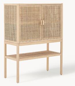 Credenza in legno di pino e rattan Sanna