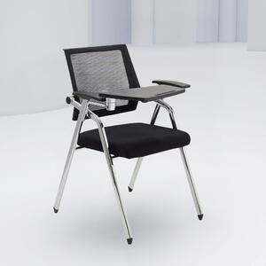 DecHome Sedia da Ufficio in Tessuto Mesh con Tavolino Ribaltabile Set 3 Sedie Operative colore Nero - Loreto