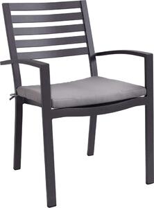 VivaGarden Sedia per Esterni in Alluminio con Cuscino Dimensioni 46x62x84h cm colore Antracite - Imperia