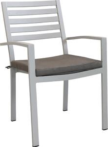 VivaGarden Sedia per Esterni in Alluminio con Cuscino Dimensioni 46x62x84h cm colore Tortora - Imperia