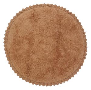 Tappeto rotondo color mattone in cotone lavabile e tessuto a mano ø 110 cm Perla Toffee – Nattiot