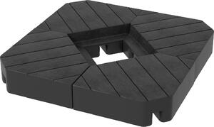 VivaGarden Set 4 Mattonelle Base per Ombrellone a Braccio Riempibili con Acqua o Sabbia fino a 80 kg colore Nero