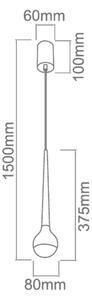 Open Design OR80261 - Lampadario LED su cavo CAPPI LED/5W/230V nero cromato