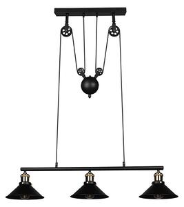 Reality - Lampadario a cavo POULI 3xE27/40W/230V nero