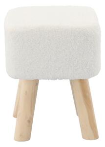 Sgabello bianco con gambe in legno 26 x 26 x 34 cm