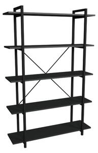 Libreria 5 Ripiani Stile Industrial 120x34x180 Jonah Antracite