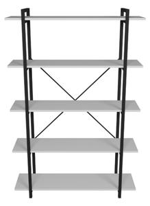 Libreria 5 Ripiani Stile Industrial 120x34x180 Jonah Bianca