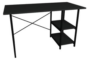 Scrivania Stile Industrial 120x60x72 Con Ripiani Laterali Adam Antracite