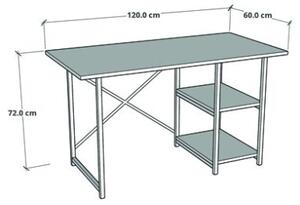 Scrivania Stile Industrial 120x60x72 Con Ripiani Laterali Adam Bianca