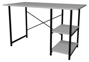 Scrivania Stile Industrial 120x60x72 Con Ripiani Laterali Adam Bianca