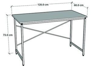 Scrivania Stile Industrial Ferro E Legno 120x60x73 Adam Bianca