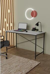 Scrivania Stile Industrial Ferro E Legno 120x60x73 Adam Bianca