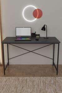 Scrivania Stile Industrial Ferro E Legno 120x60x73 Adam Antracite