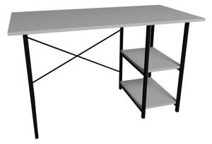 Scrivania Stile Industrial 120x60x72 Con Ripiani Laterali Adam Bianca