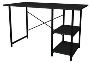 Scrivania Stile Industrial 120x60x72 Con Ripiani Laterali Adam Antracite
