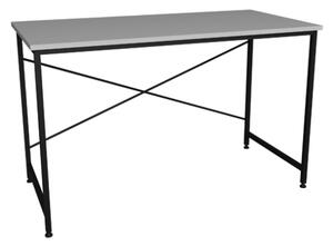 Scrivania Stile Industrial Ferro E Legno 120x60x73 Adam Bianca