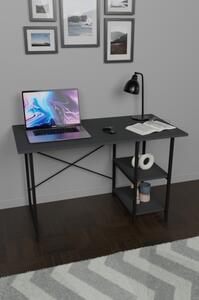 Scrivania Stile Industrial 120x60x72 Con Ripiani Laterali Adam Antracite