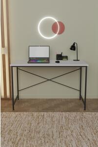 Scrivania Stile Industrial Ferro E Legno 120x60x73 Adam Bianca