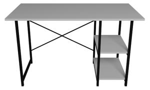Scrivania Stile Industrial 120x60x72 Con Ripiani Laterali Adam Bianca