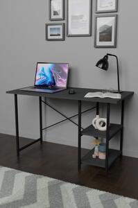 Scrivania Stile Industrial 120x60x72 Con Ripiani Laterali Adam Antracite