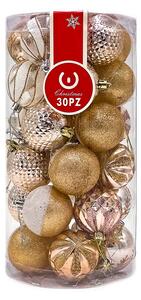 Palline decorative colore Argento e Champagne per Albero di Natale Confezione 30 pz Wisdom