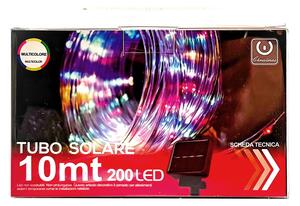 Tubo luminoso con pannello solare 10 metri da esterno 200 Led Multicolore Wisdom