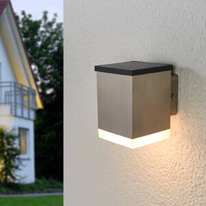 Lindby Applique LED solare Tyson angolare, satinata