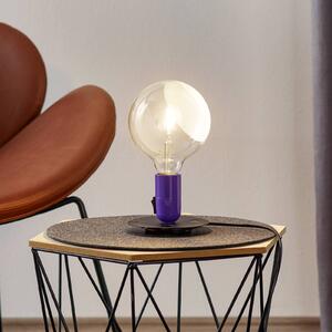 FLOS Lampadina LED da tavolo lilla, base nera