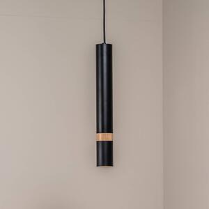 Eko-Light Lampada a sospensione Joker, nero/legno, 1 luce